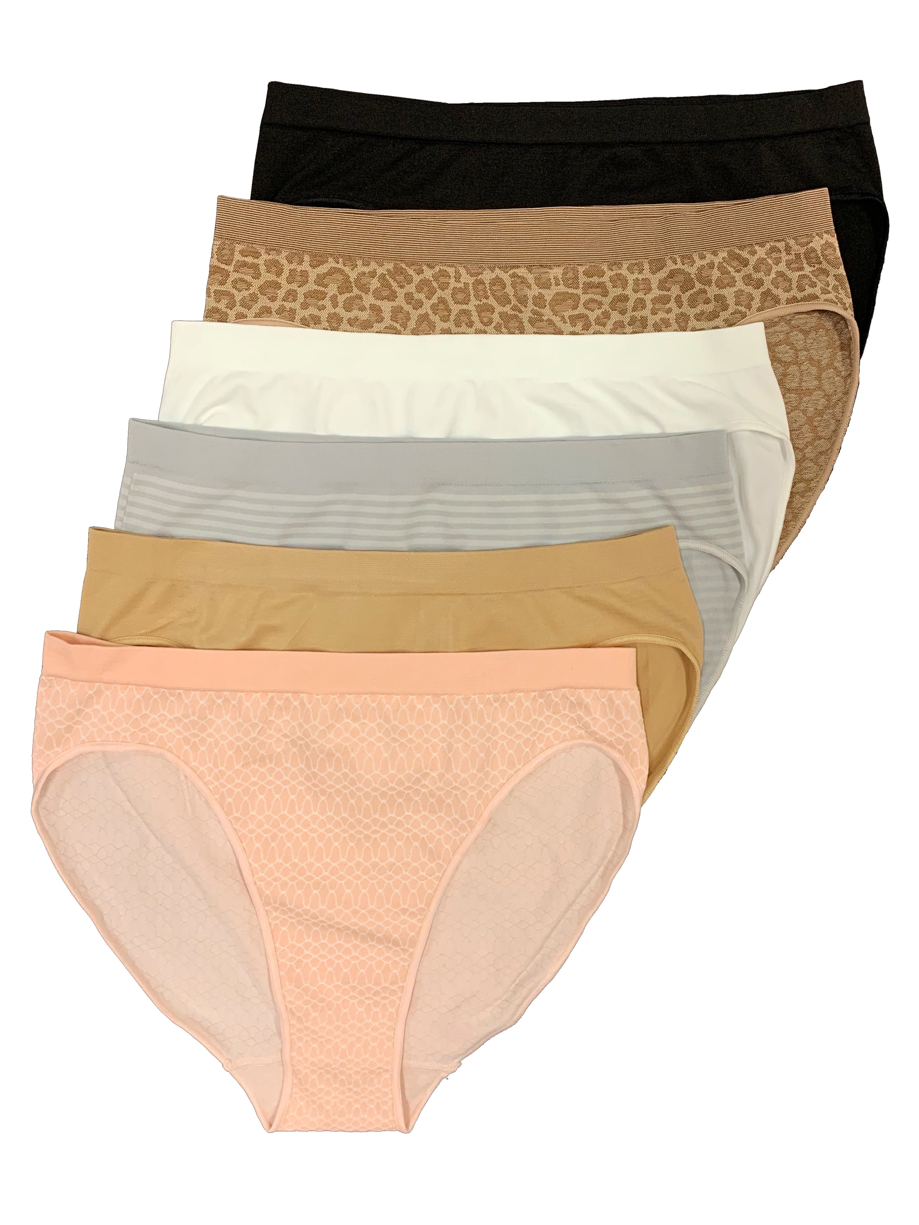Secret Treasures Women's Seamless High-Cut Panties, 6-Pack 
