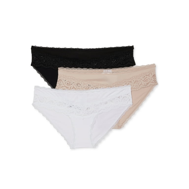 Secret Treasures Women's Sexy Rib Bikini Panties, 3-Pack 