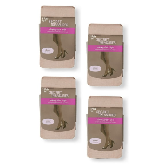 Secret Treasures Women's Shaping Sheer Tights, 4-Pack