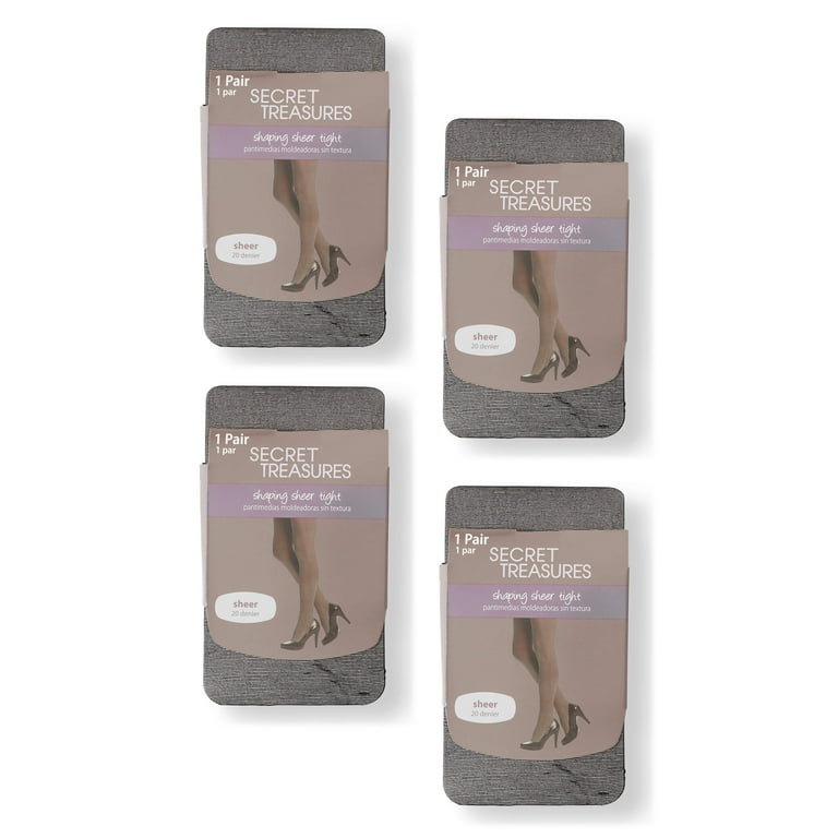 Secret Treasures Women s Shaping Sheer Tights 4 Pack Walmart
