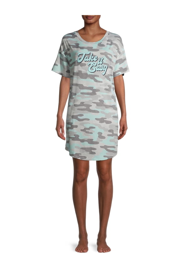 Women's Short Sleeve Camo Sleepshirt