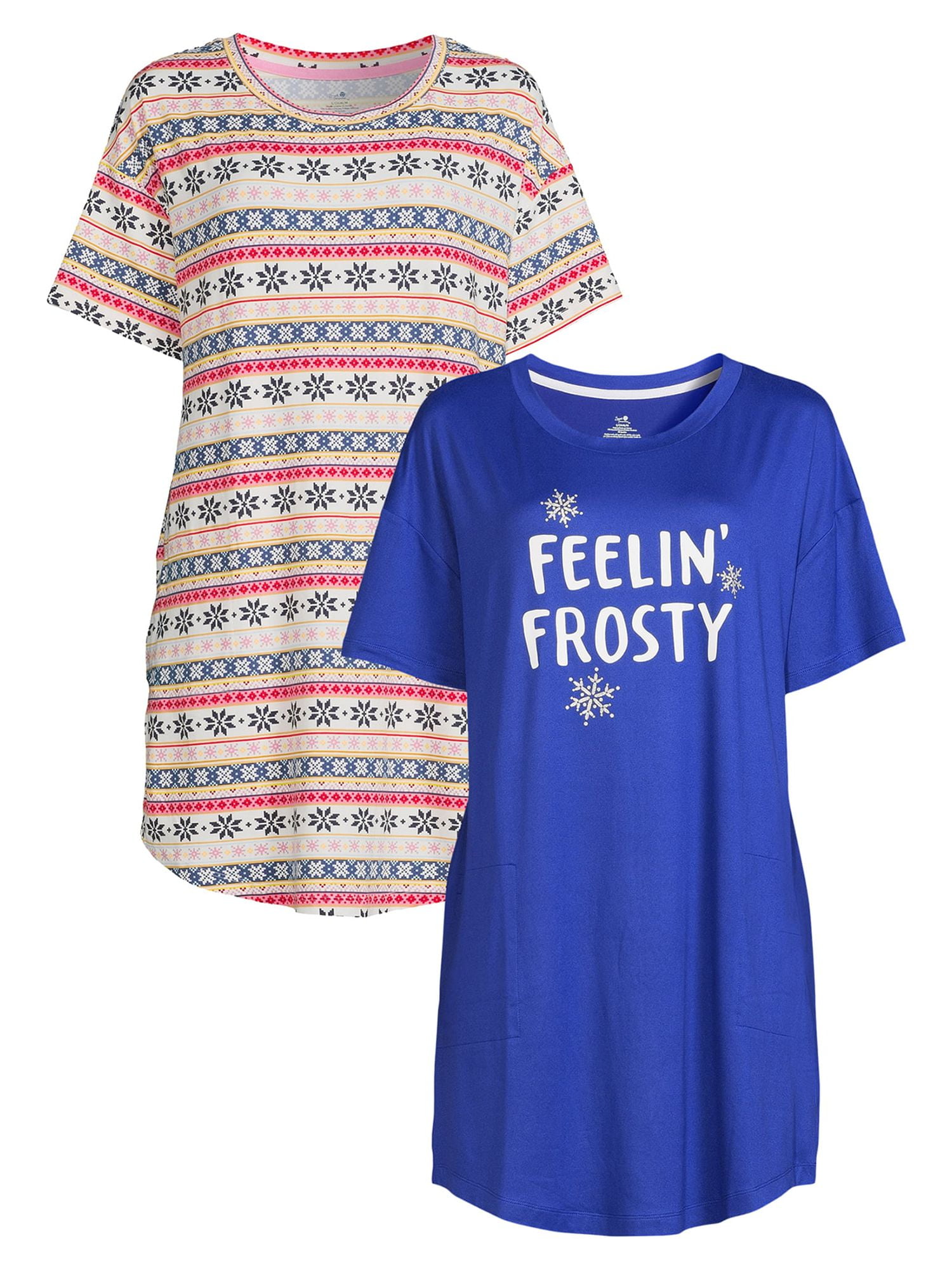 Secret Treasures Women's Oversized Relaxed Sleep Shirt 2-Pack, Recycled  Polyester - Walmart.com