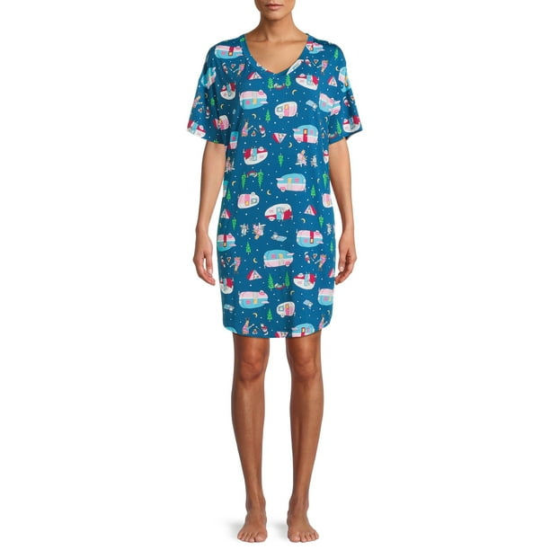 Secret Treasures Women s Short Sleeve Sleep Shirt Camper