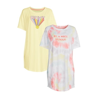 Secret Treasures Women's Short Sleeve Sleep Shirts, 2-Pack