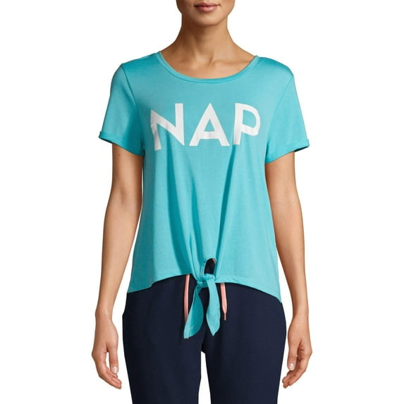 Secret Treasures Women's Short Sleeve Tie Front Top