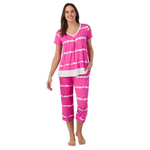 Secret Treasures Women’s Sleepwear 2-Piece Knit Short Sleeve Top and ... image.