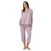 Secret Treasures Women’s Sleepwear 2-Piece Knit Short Sleeve Top and Pant Pajama Set, Sizes XS-3X