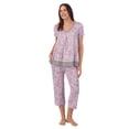 thumbnail image 1 of Secret Treasures Women’s Sleepwear 2-Piece Knit Short Sleeve Top and Pant Pajama Set, Sizes XS-3X, 1 of 6