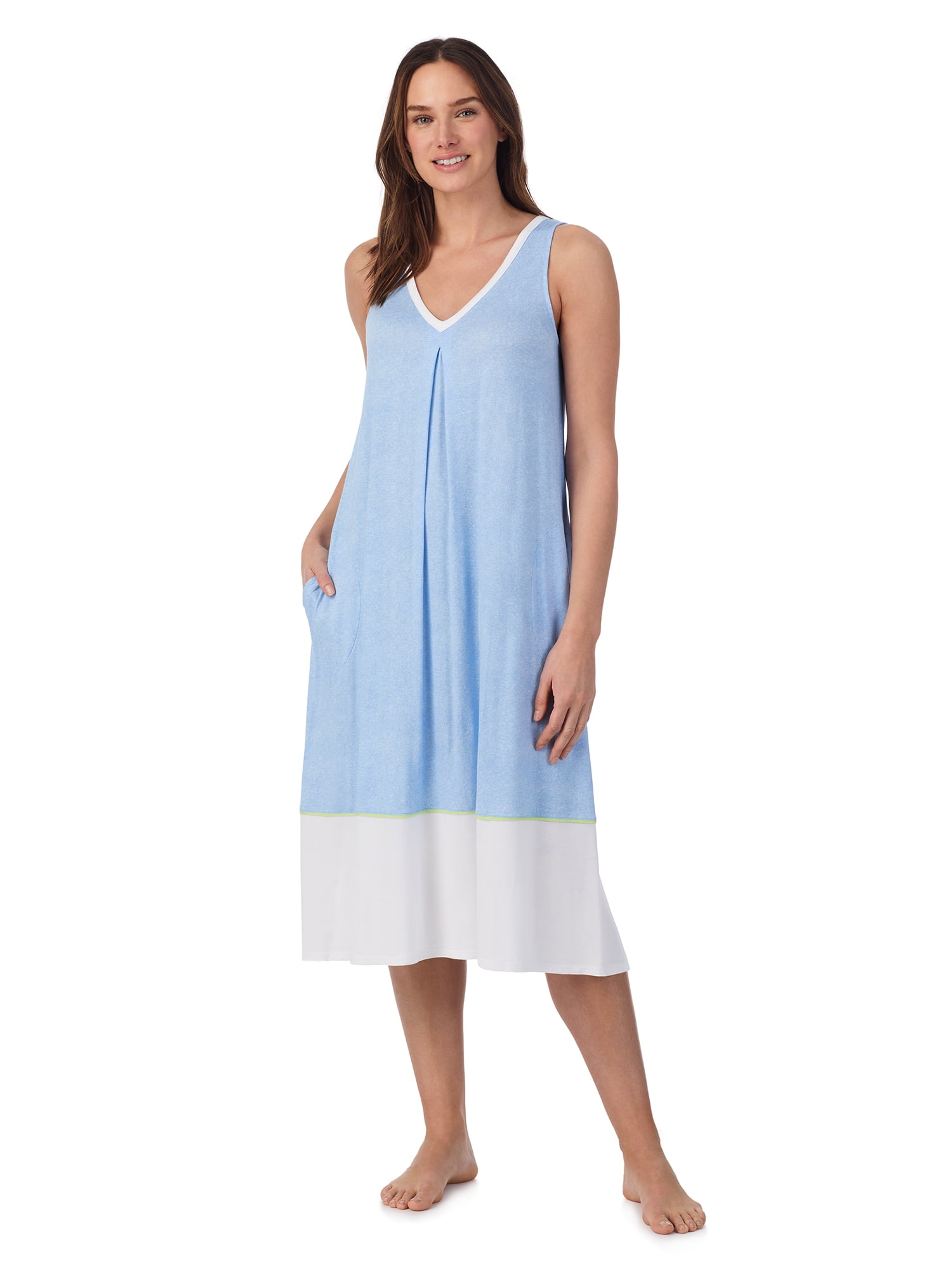 Secret Treasures Sleeveless Women s Midi Nightgown with Pockets Sizes XS 4X Walmart
