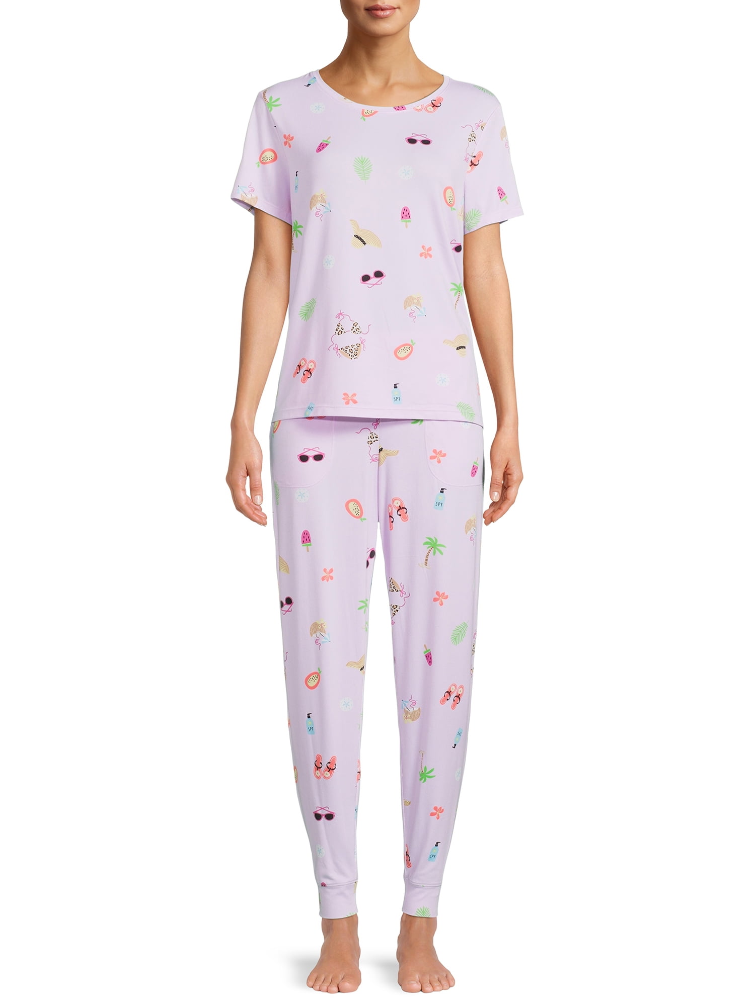 Secret Treasures Women's T-Shirt and Joggers Pajama Set, 2-Piece