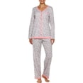 thumbnail image 1 of Secret Treasures Women's V-Neck Knit Pajama 2 Piece Sleepwear Set with Velvet Ribbon Trim, 1 of 1