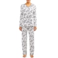 thumbnail image 1 of Secret Treasures Women's and Women's Plus 2-Piece Traditional Long Sleeve V-neck and Pant Sleep Set, 1 of 3