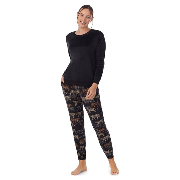 Secret Treasures Women's and Women's Plus 2-piece Stretch Knit Velour Top and Jogger Set