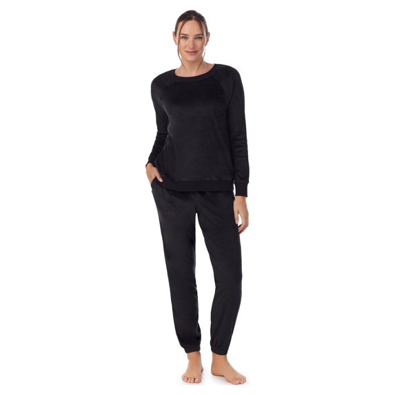 Secret Treasures Women's and Women's Plus 2-piece Stretch Knit Velour Top and Jogger Set