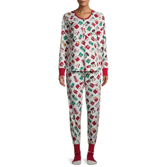 Secret Treasures Women's and Women's Plus 3-piece Pajama Set with Socks