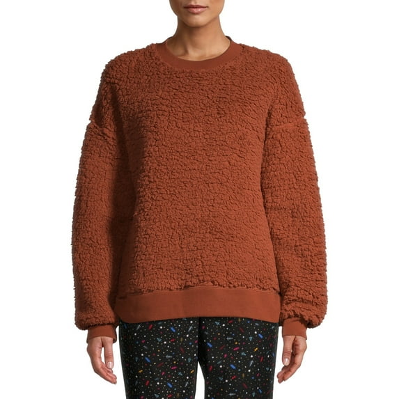 Secret Treasures Women's and Women's Plus Faux Sherpa Sleep Top