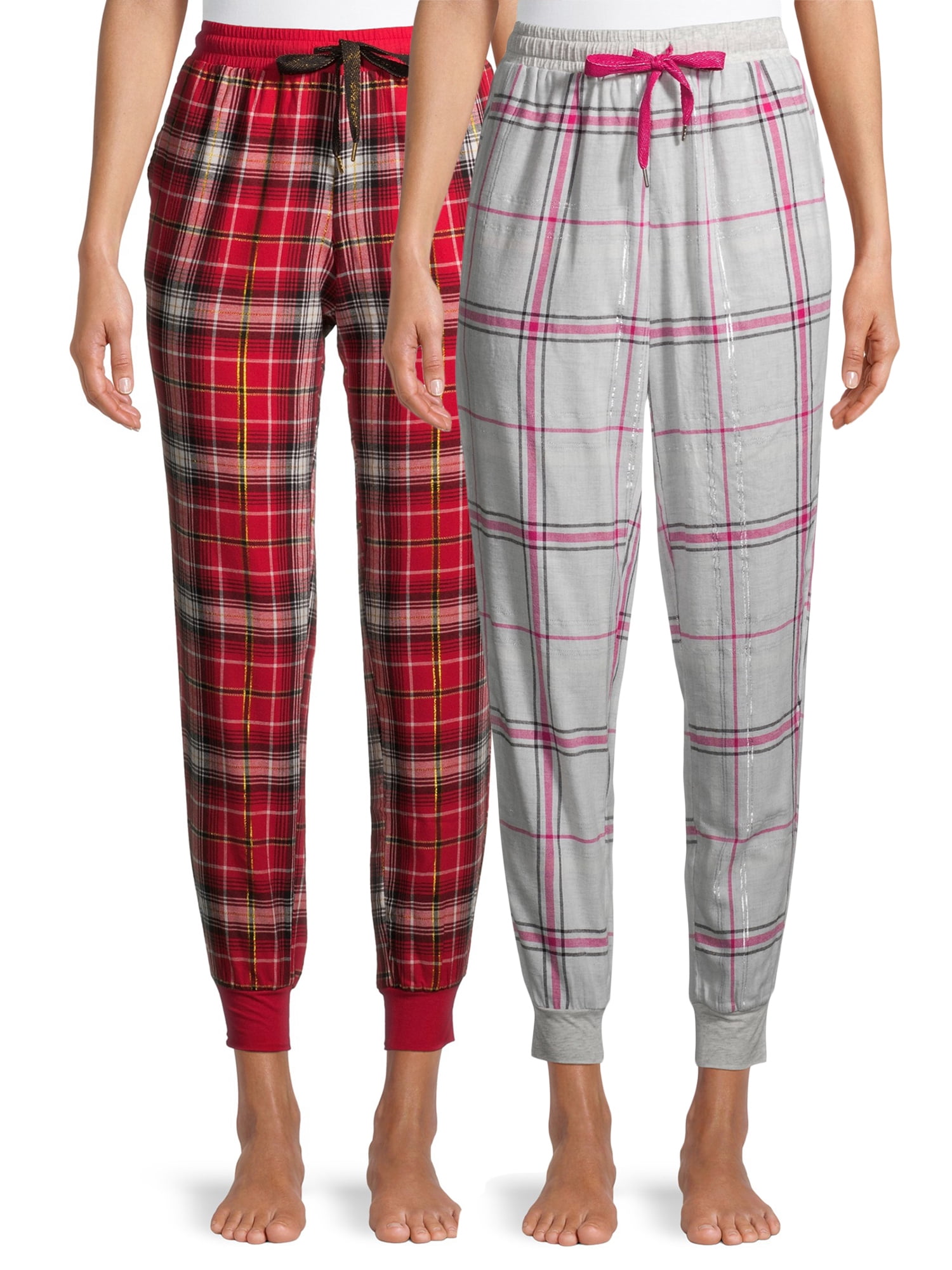 Secret Treasures Women's and Women's Plus Flannel Pajama Joggers, 2-Pack -  Walmart.com