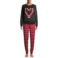 thumbnail image 1 of Secret Treasures Women's and Women's Plus Fuzzy Applique Top and Pants, 2-Piece Pajama Set, 1 of 6