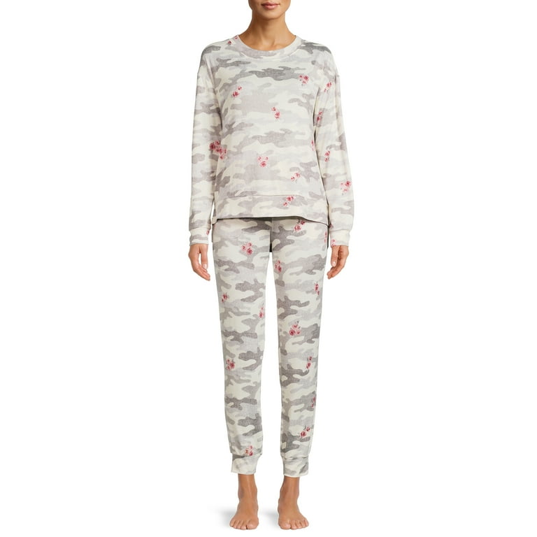 Secret Treasures Women s Plus Hacci Pajama Set Long Sleeve Top Lounge Joggers 2 Piece Walmart