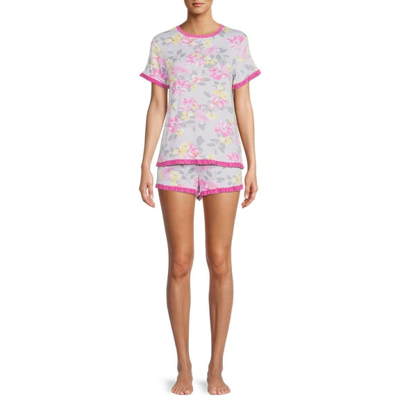Secret Treasures Women's and Women's Plus Knit Shorty Pajama Set, 2-Piece