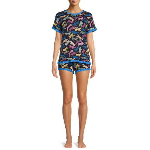 Secret Treasures Women's and Women's Plus Knit Shorty Pajama Set, 2-Piece