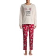 thumbnail image 1 of Secret Treasures Women’s and Women’s Plus Long Sleeve Plush Pajama Set, 1 of 7