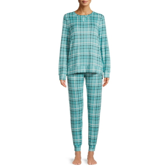 Secret Treasures Women's and Women's Plus Long Sleeve Top, Joggers and Shorts, 3-Piece Holiday Pajama Set