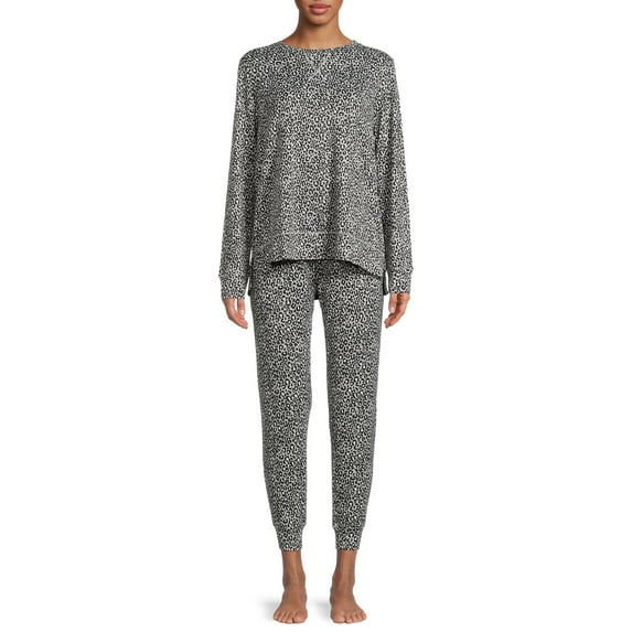 Secret Treasures Women's and Women's Plus Long Sleeve Top, Joggers and Shorts, 3-Piece Holiday Pajama Set