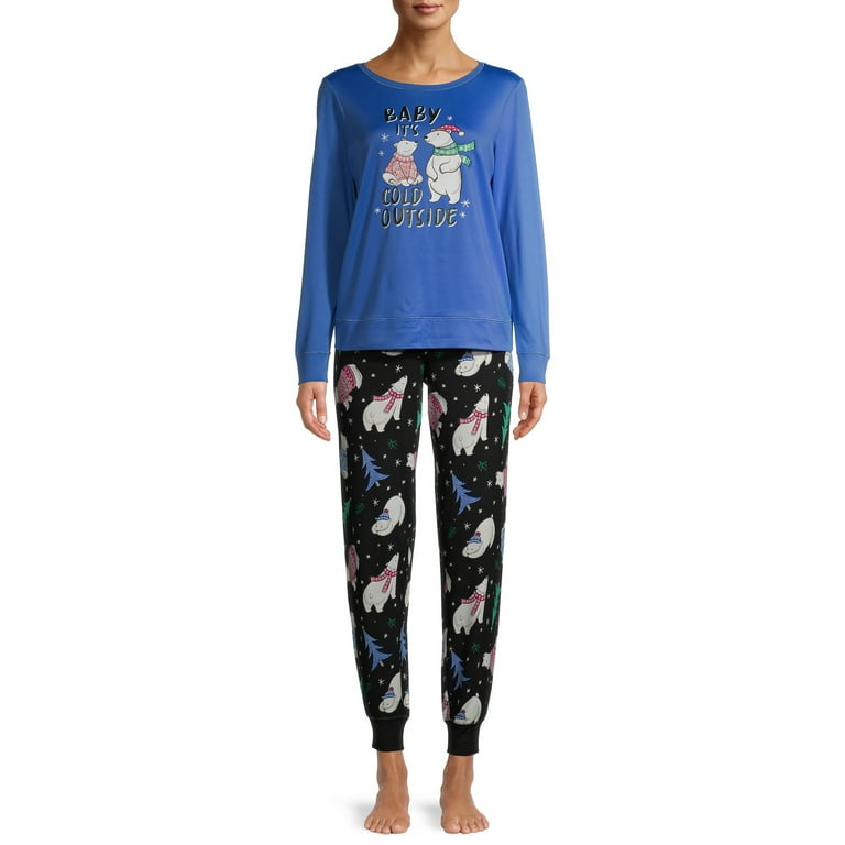 Secret Treasures Women s and Women s Plus Long Sleeve Top and Ankle Pants Pajama Set Walmart