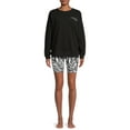 thumbnail image 1 of Secret Treasures Women's and Women’s Plus Long Sleeve Top and Bike Shorts Lounge Set, 2-Piece, 1 of 5