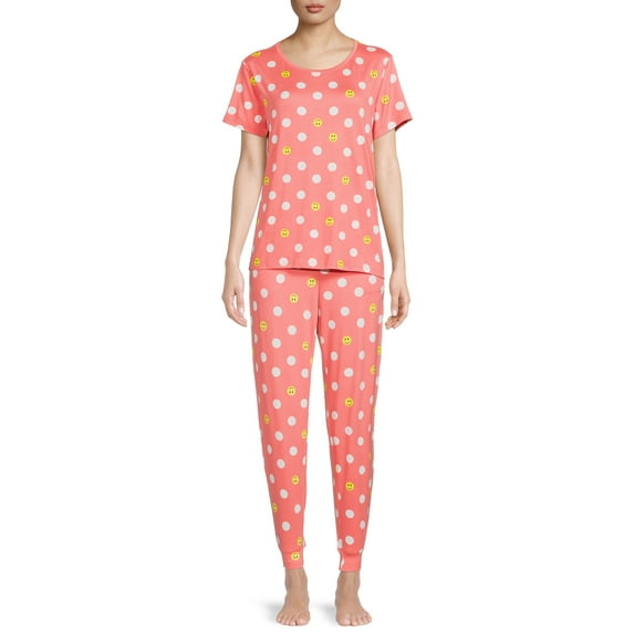 Secret Treasures Women's and Women's Plus Pajama Short Sleeve Top and Pants, 2 Piece