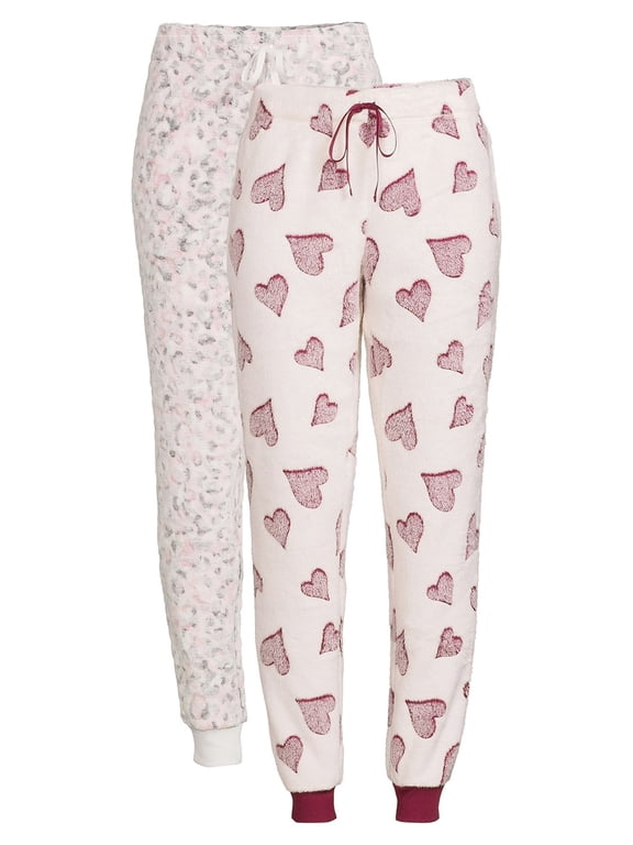 Women's and Women's Plus Plush Cuffed Pajama Pants