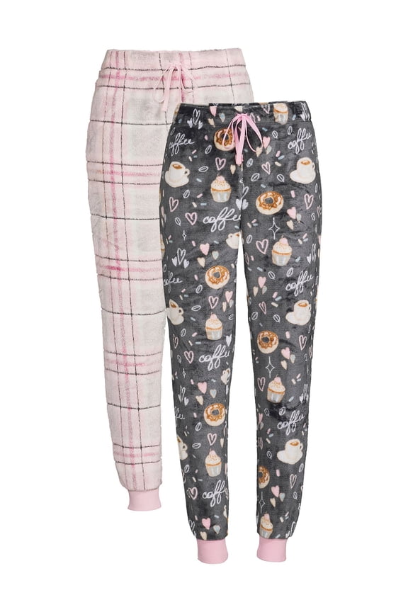Women's and Women's Plus Plush Cuffed Pajama Pants