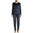 thumbnail image 1 of Secret Treasures Women's and Women's Plus Plush Foil Star All Over Print Twosies Set, 1 of 7