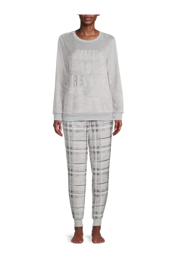 Women's and Women's Plus Plush PJ Sets