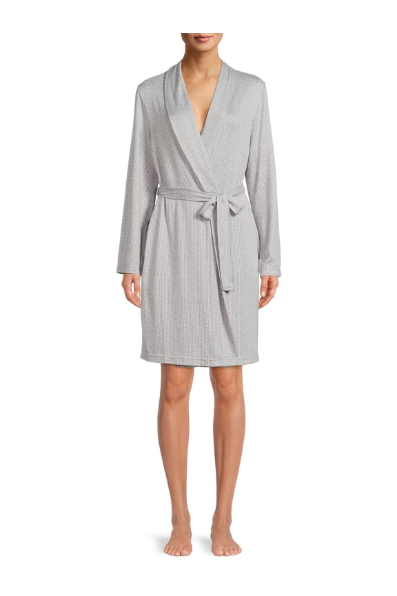 Women's and Women's Plus Ribbed Knit Robe