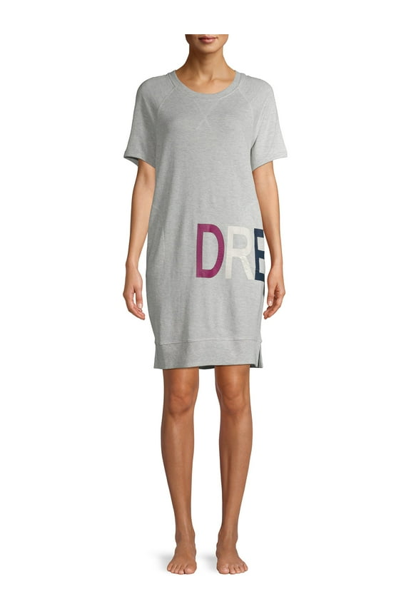 Women's and Women's Plus Short Sleeve Pajama Lounger With Pockets