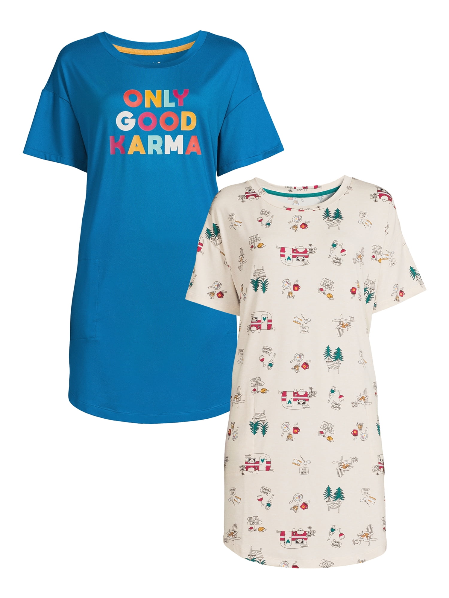 Secret Treasures Women's and Women's Plus Short Sleeve Sleep Shirt, 2