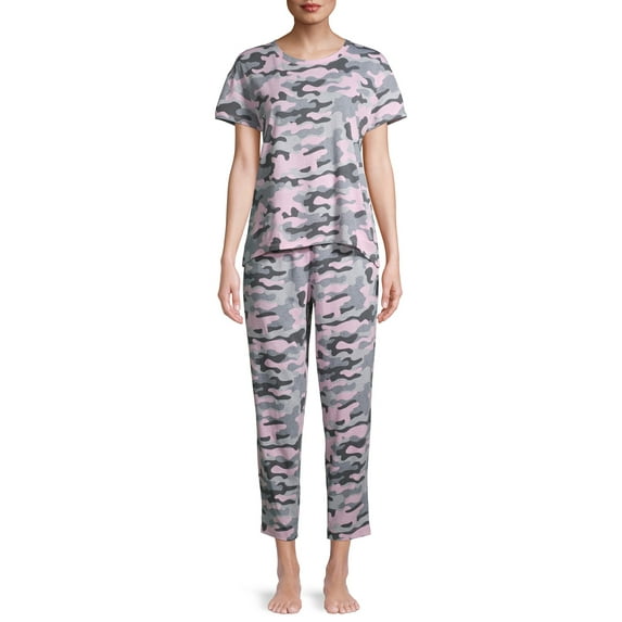 Secret Treasures Women's and Women's Plus Short Sleeve Tee and Capri Sleep Set, 2 Piece