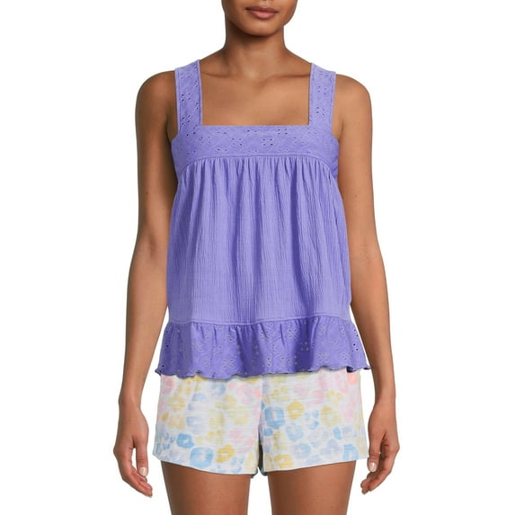 Secret Treasures Women's and Women's Plus Size Knit Gauze Tank Top