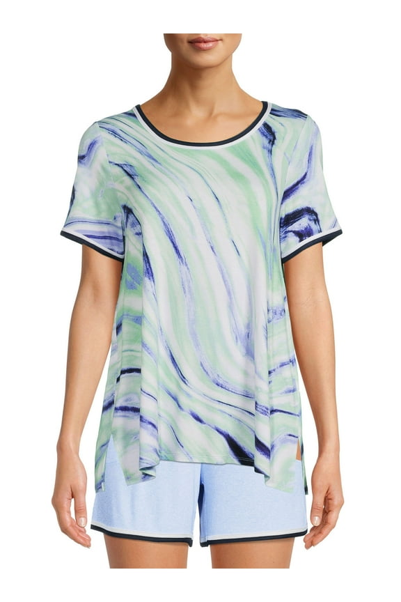 Women's and Women's Plus Size Knit Sleep Shirt with Short Sleeves