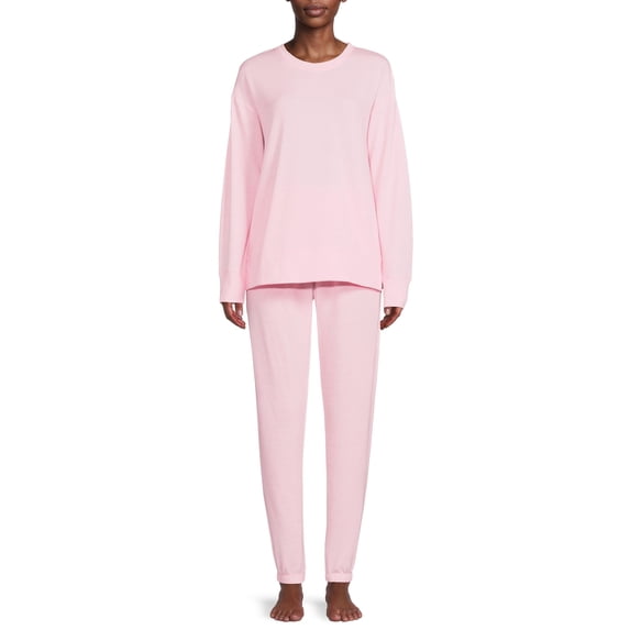 Secret Treasures Women's and Women's Plus Size Sweatshirt and Pants Sleep Set, 2-Piece