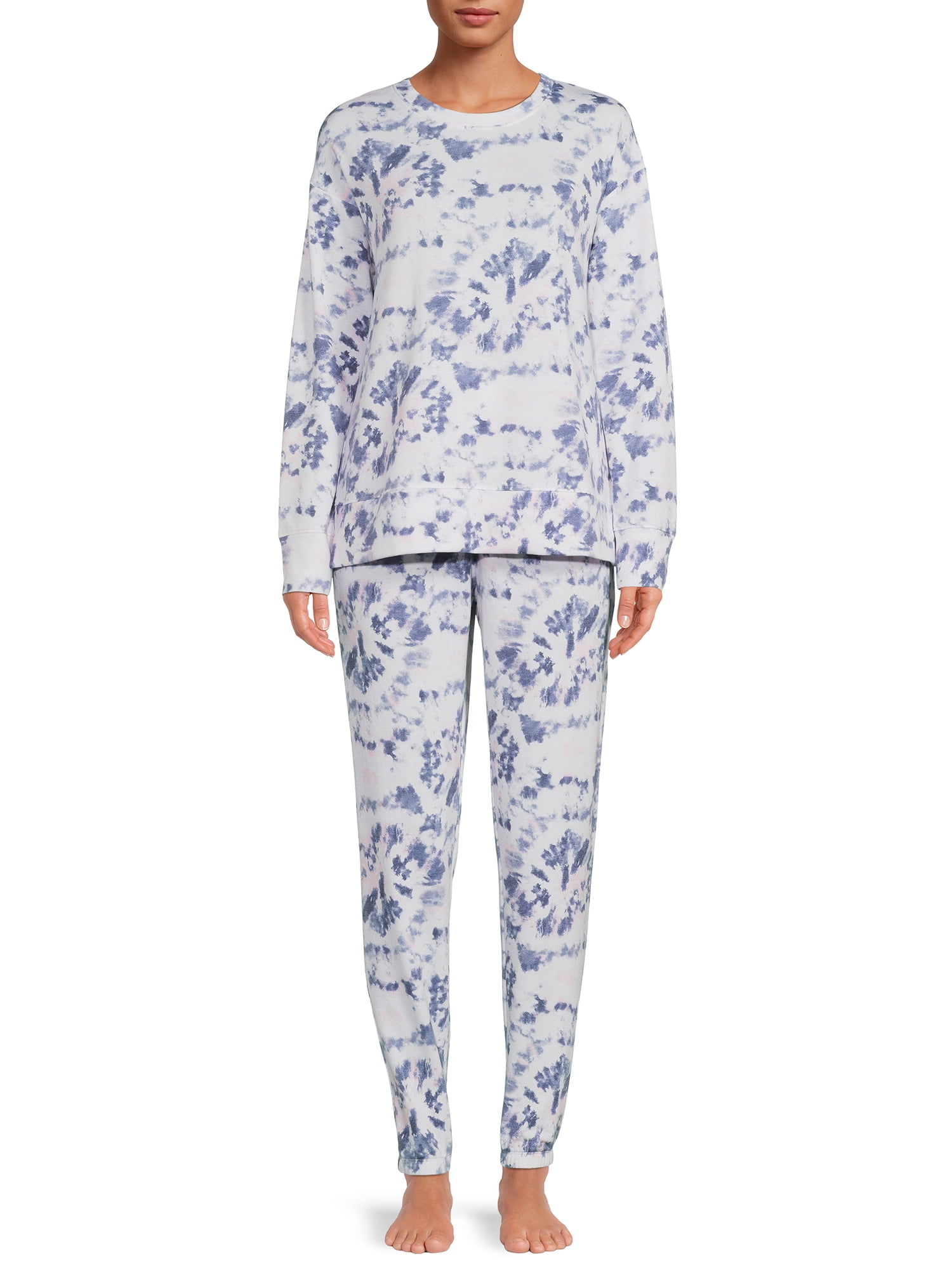 Secret Treasures Women's and Women's Plus Size Sweatshirt and Pants Sleep Set, 2-Piece