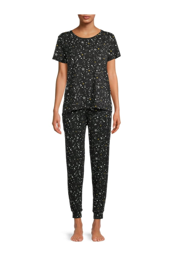 Women's and Women's Plus Size T-Shirt and Joggers Pajama Set, 2-Piece