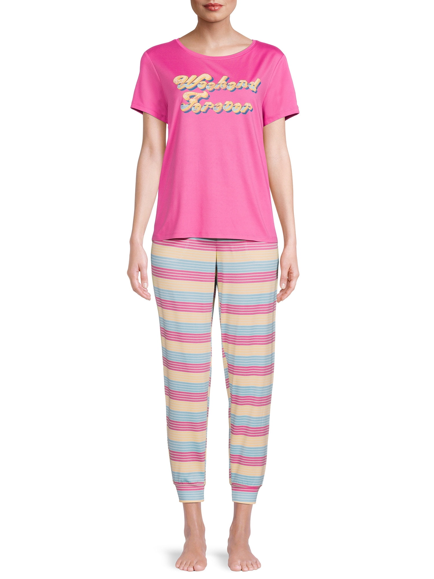 Secret Treasures Women's and Women's Plus Size T-Shirt and Joggers Pajama Set, 2-Piece