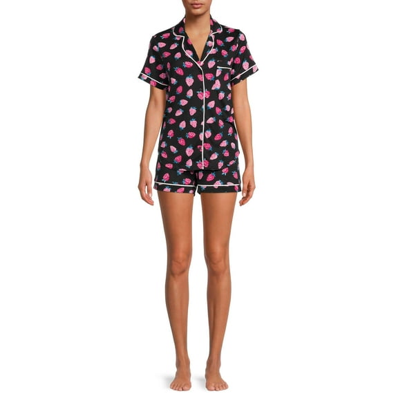 Secret Treasures Women's and Women's Plus Size Top and Shorts Pajama Set, 2-Piece