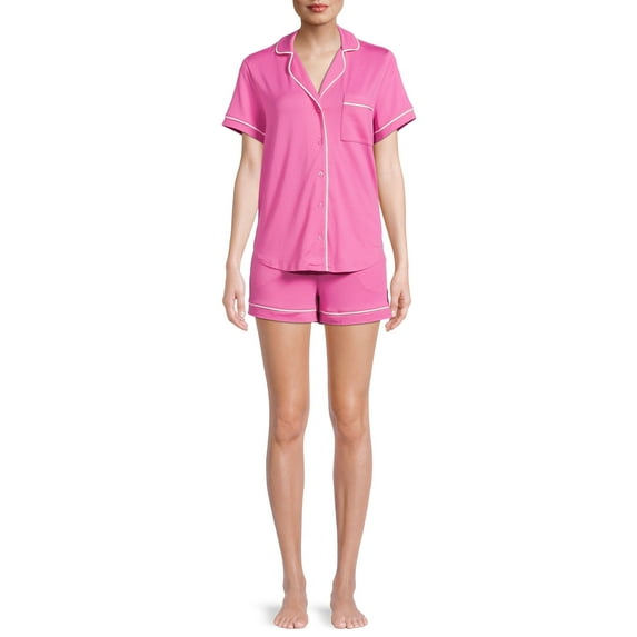 Secret Treasures Women's and Women's Plus Size Top and Shorts Pajama Set, 2-Piece