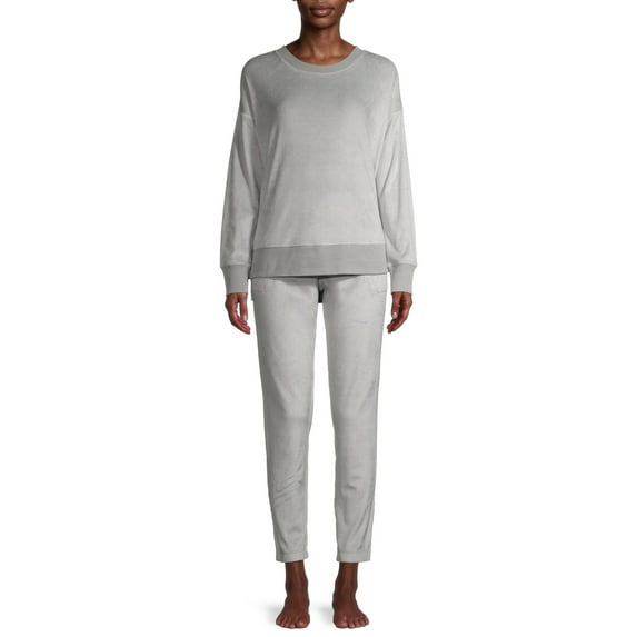 Secret Treasures Women's and Women's Plus Size Velour Top and Joggers, 2-Piece Set