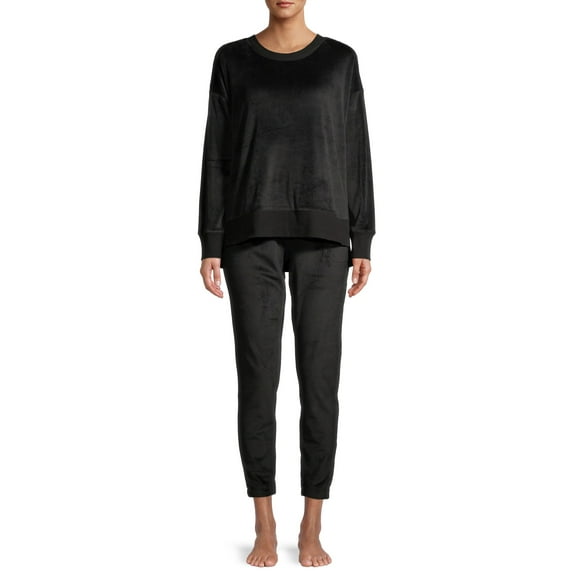Secret Treasures Women's and Women's Plus Size Velour Top and Joggers, 2-Piece Set