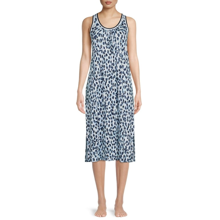 Secret Treasures Women s and Women s Plus Sleep Knit Sleeveless Midi Lounger Dress